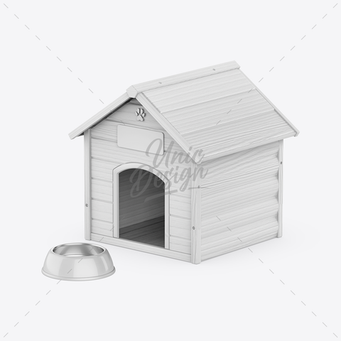 Dog House & Feeding Bowl Mockup for Designs