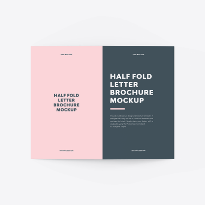 Folded Letter Layout Half Fold Letter Brochure Mockup