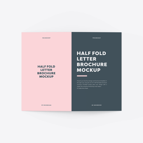 Half Fold Letter Brochure Mockup