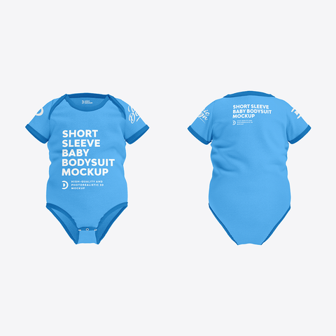 Short Sleeve Baby Bodysuit Mockup