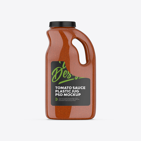 Tomato Sauce Jug Mockup - Customizable PSD