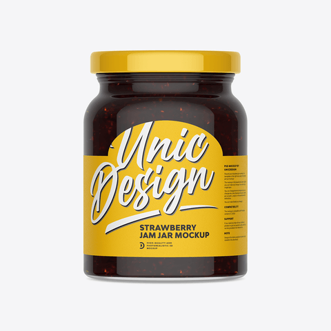 Strawberry Jam Jar Mockup