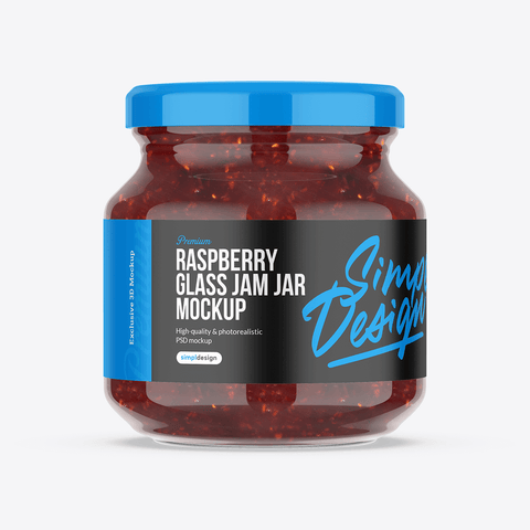 Raspberry Jam Jar Mockup – Fully Customizable Design