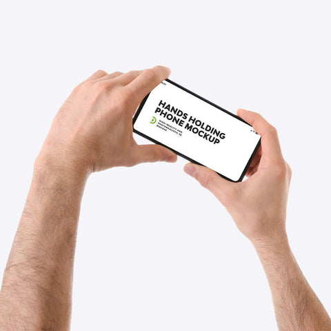 Hands Holding Phone Mockup