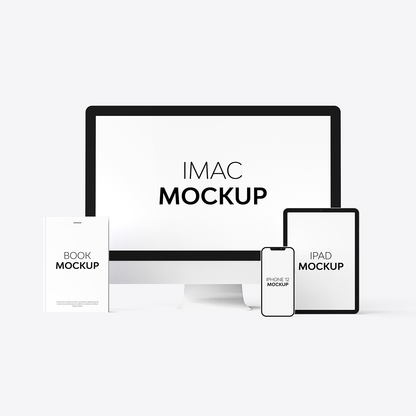 Book iPhone iPad iMac Mockup