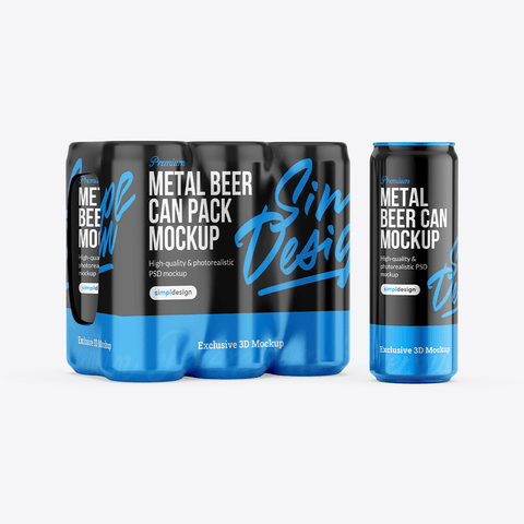 Beer Can & Pack Mockup