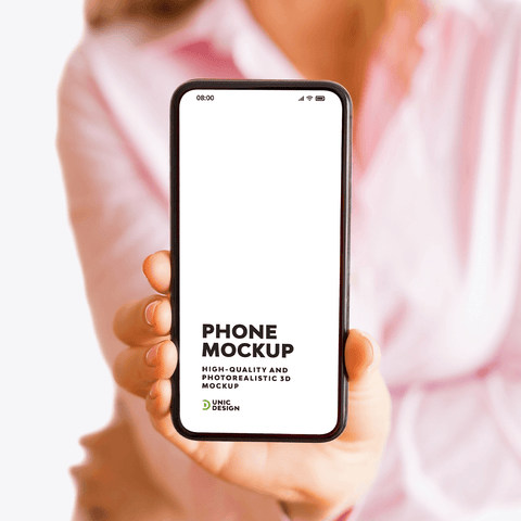 Woman Holding Phone Mockup