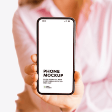 Woman Holding Phone Mockup