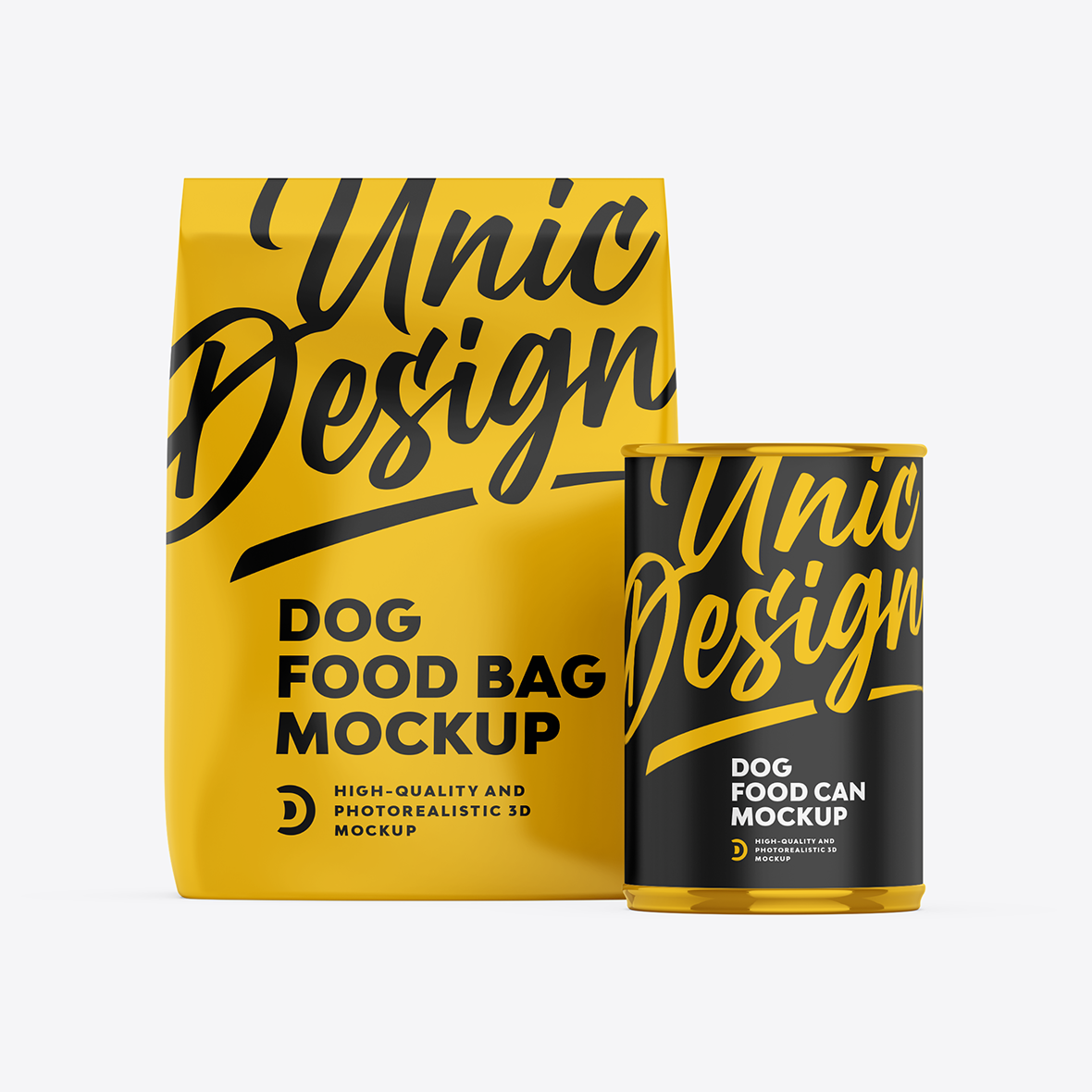 Dog Food Bag & Can Mockup