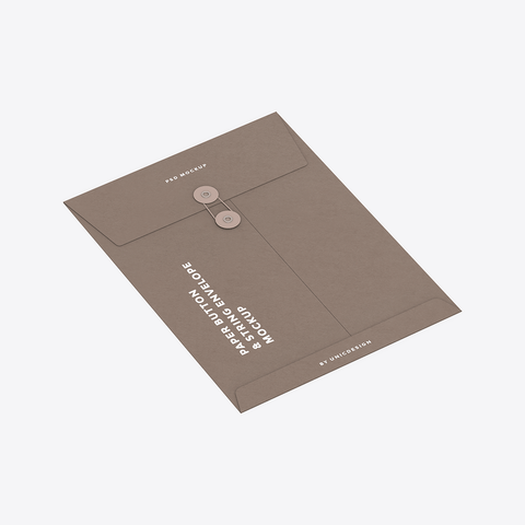 Paper Button & String Envelope Mockup