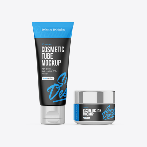 Cosmetic Tube & Jar Mockup