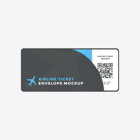 Airline Ticket Envelope Mockup