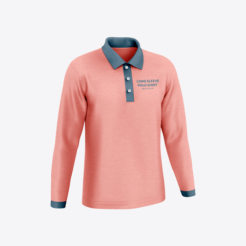 Long Sleeve Polo Shirt Mockup