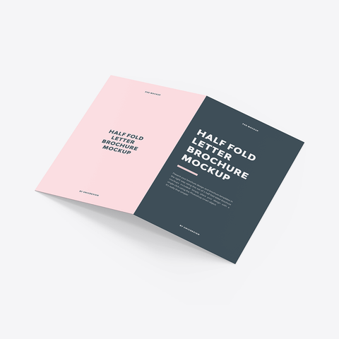 Half Fold Letter Brochure Mockup