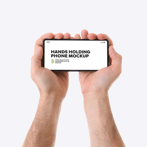 Hands Holding Phone Mockup