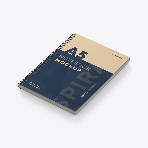 A5 Spiral Notebook Mockup