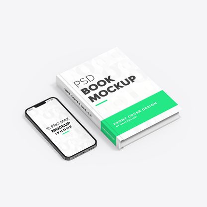 Book & iPhone 13 Mockup