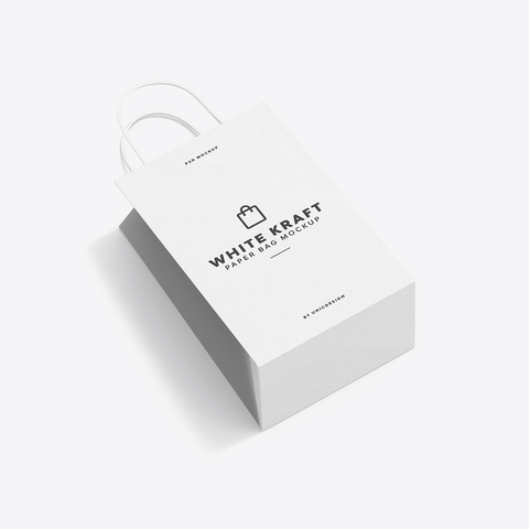 White Kraft Paper Bag Mockup