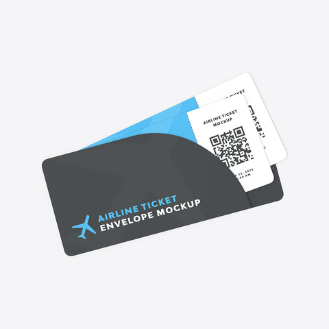 Airline Ticket Envelope Mockup