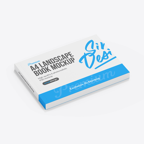 A4 Landscape Book Mockup