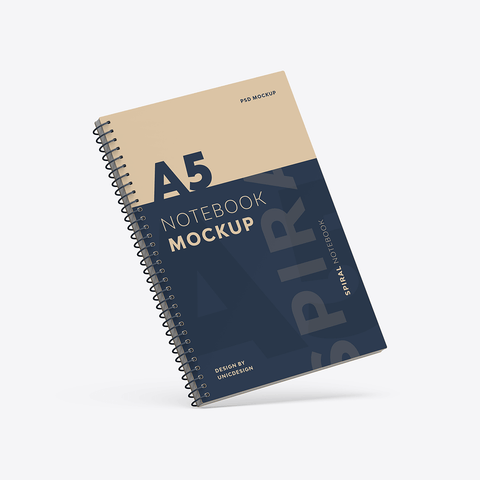 A5 Spiral Notebook Mockup