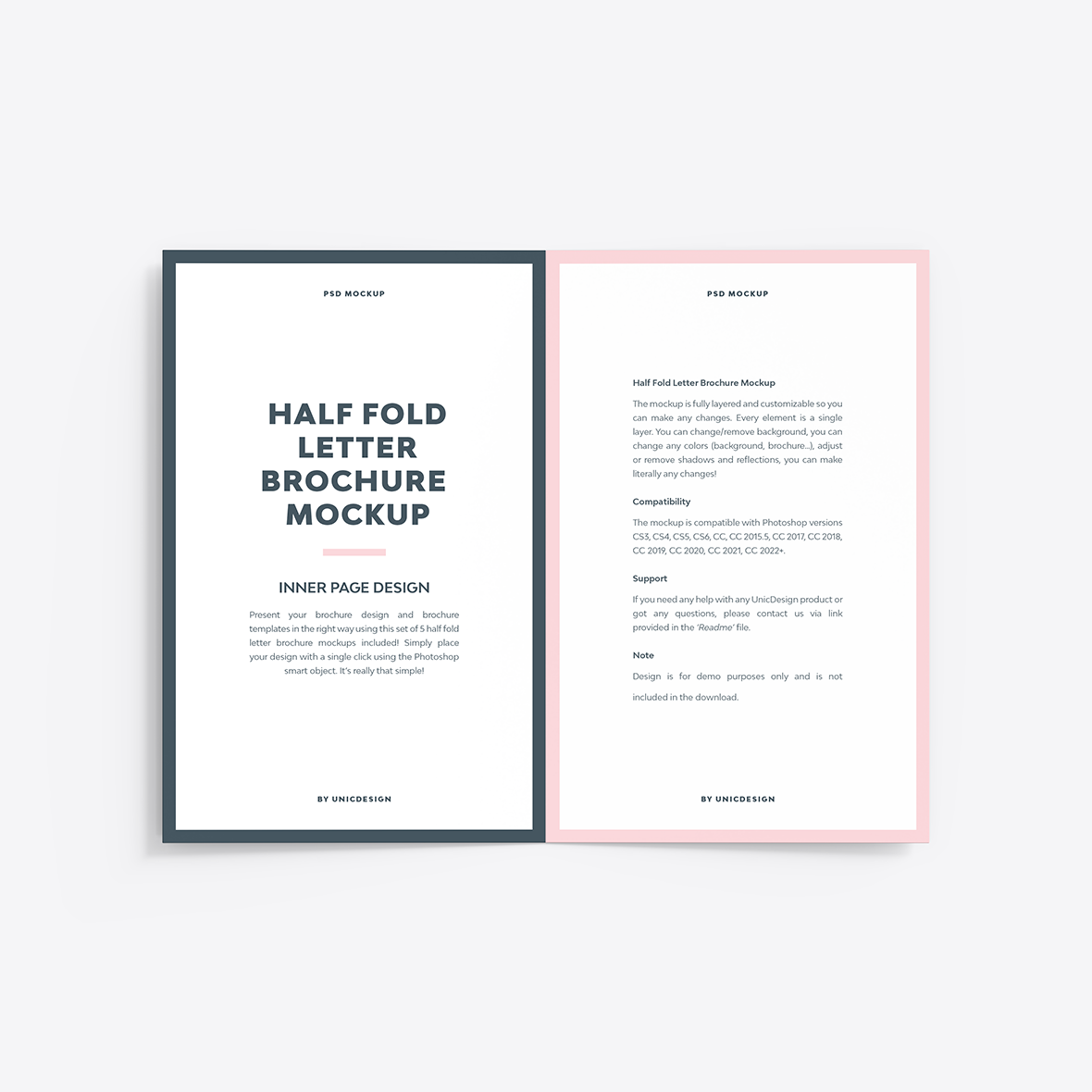 Half Fold Letter Brochure Mockup