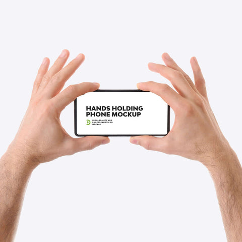 Hands Holding Phone Mockup