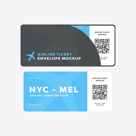 Airline Ticket Envelope Mockup