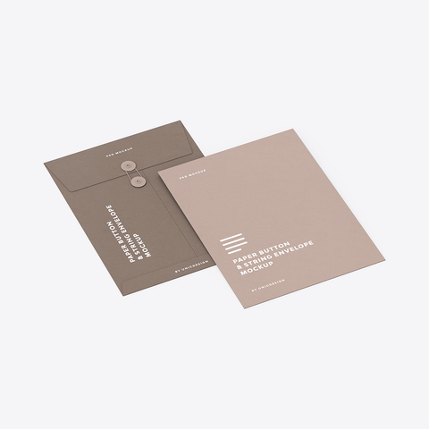 Paper Button & String Envelope Mockup