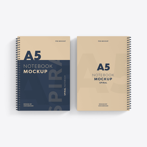 A5 Spiral Notebook Mockup