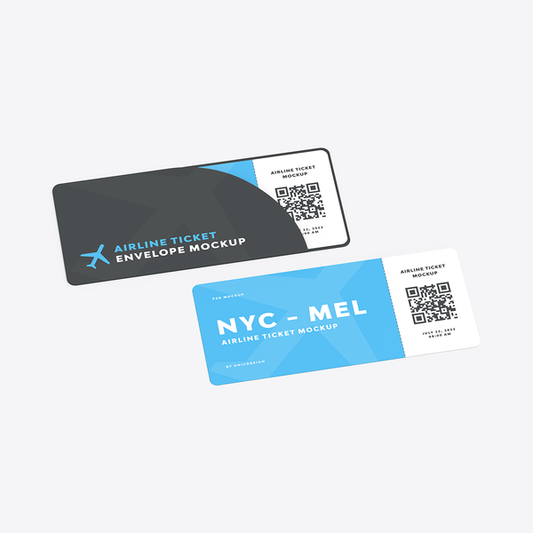 Airline Ticket Envelope Mockup