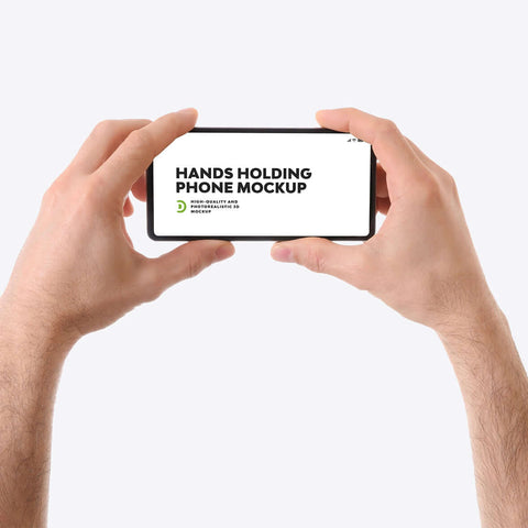 Hands Holding Phone Mockup