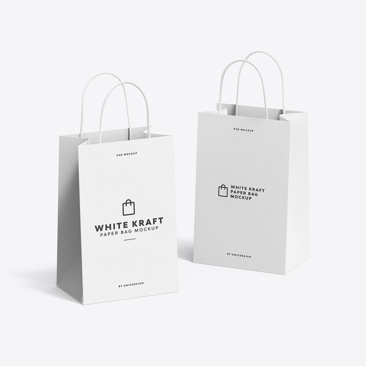 White Kraft Paper Bag Mockup