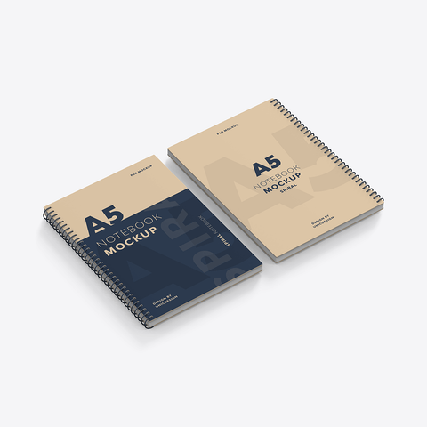 A5 Spiral Notebook Mockup