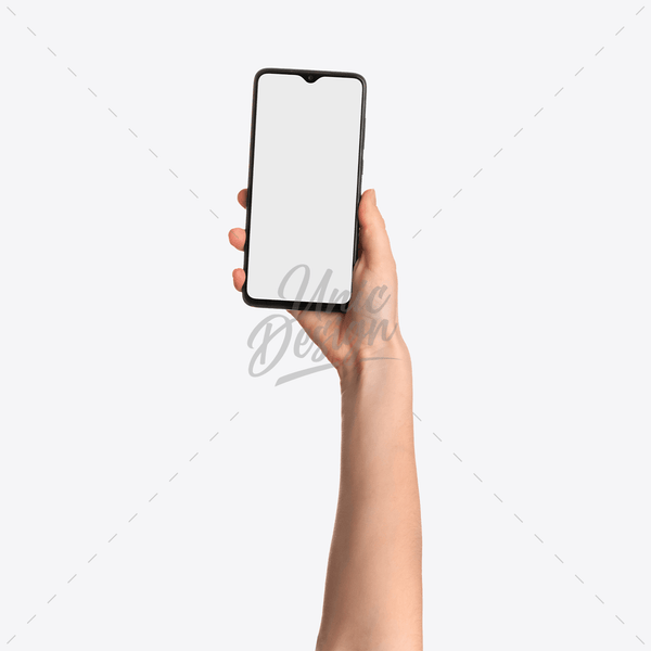 Hand Holding Phone Mockup for App Presentation