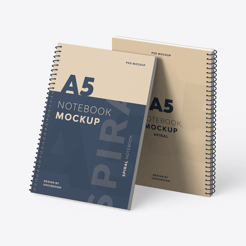 A5 Spiral Notebook Mockup