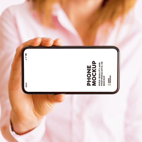 Woman Holding Phone Mockup
